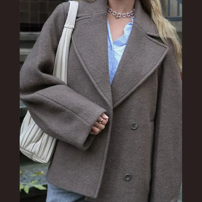 Classic Charm Lapel Wool Coat