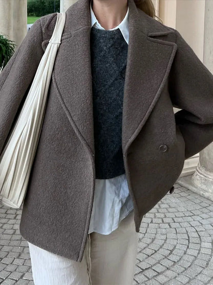 Classic Charm Lapel Wool Coat