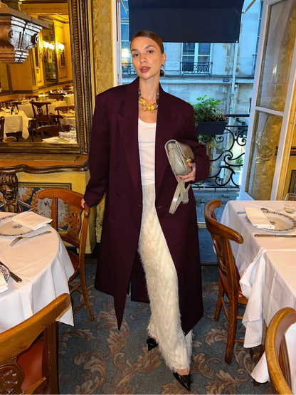 Burgundy Oversized Coat