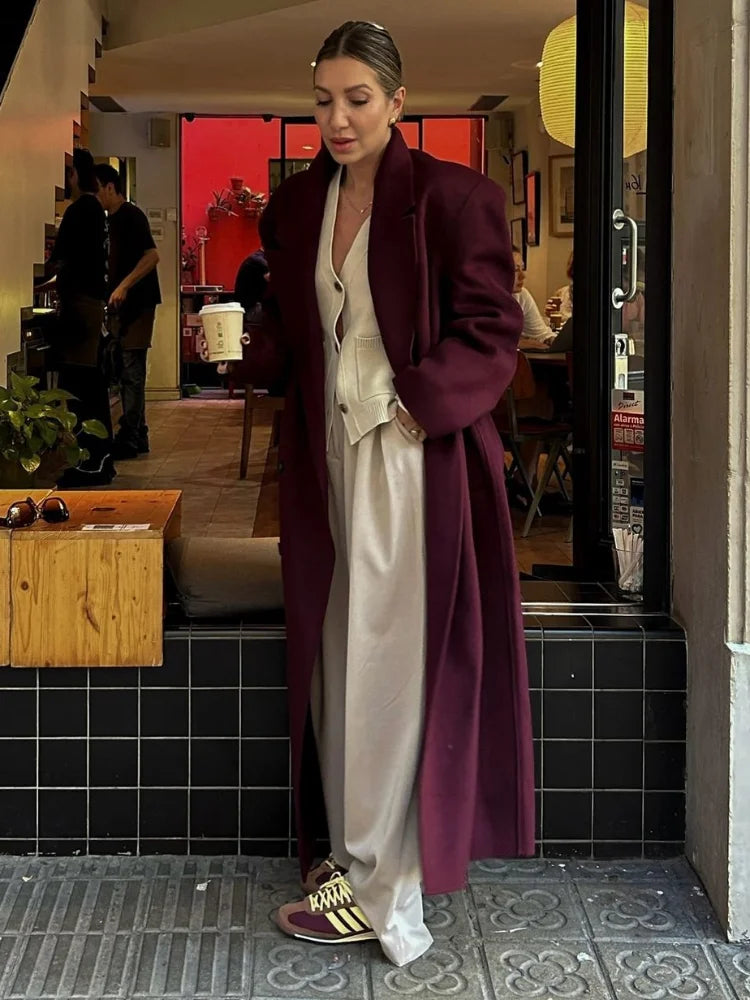 Burgundy Oversized Coat