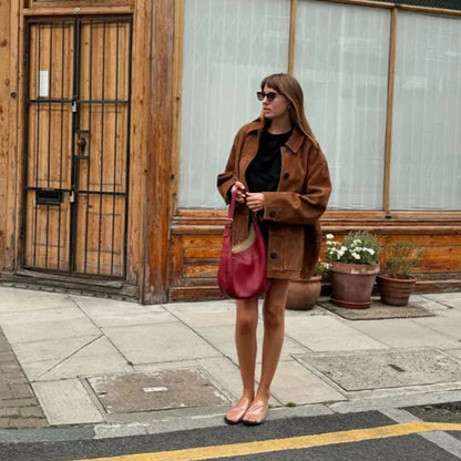 Vintage Brown Lapel With Pocket