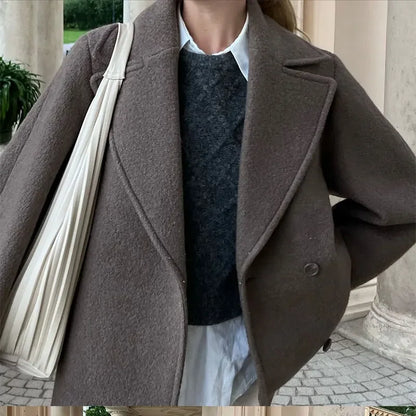 Classic Charm Lapel Wool Coat