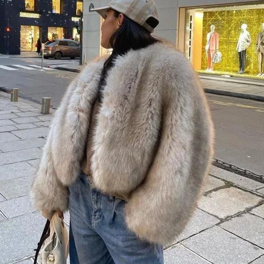 Luxury Short Faux Fur Coat