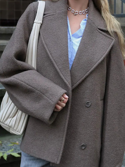 Classic Charm Lapel Wool Coat