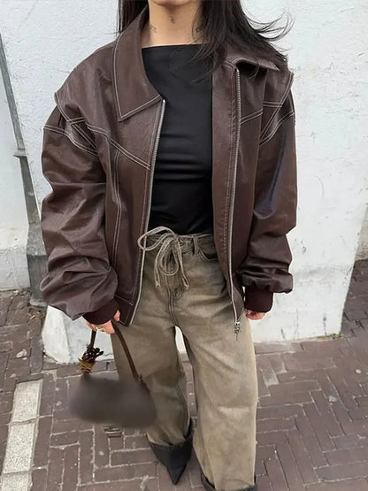 Vintage Autumn Leather Jacket