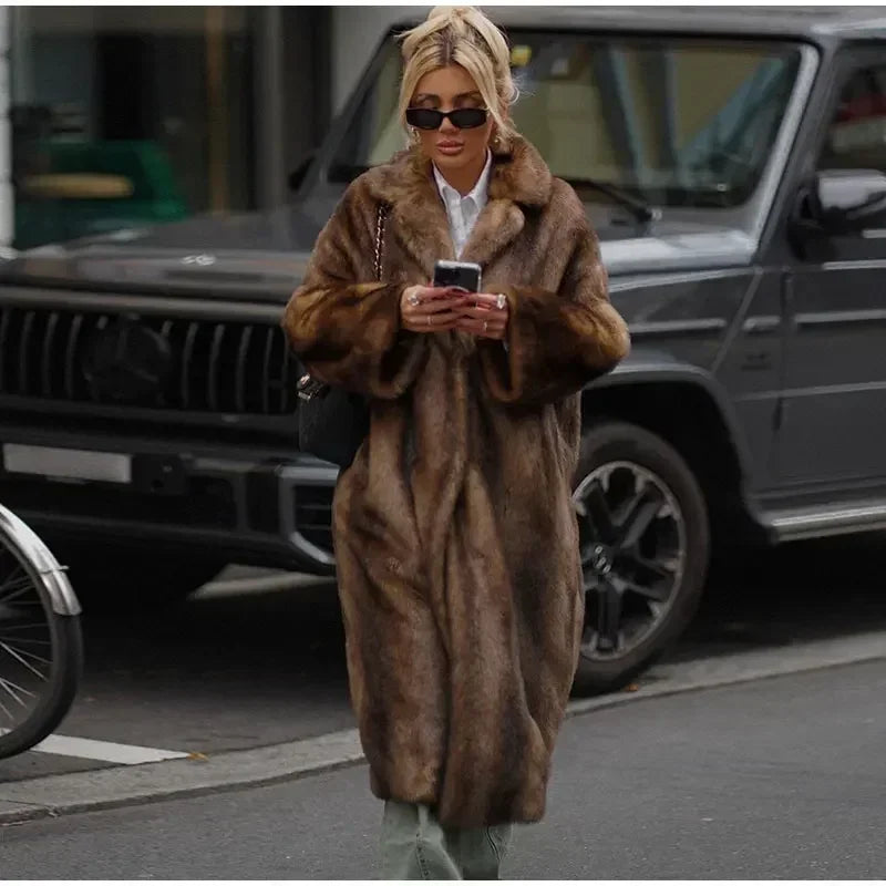 Retro Luxe Faux Fur Coat