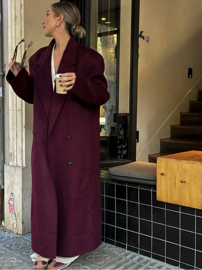 Burgundy Oversized Coat