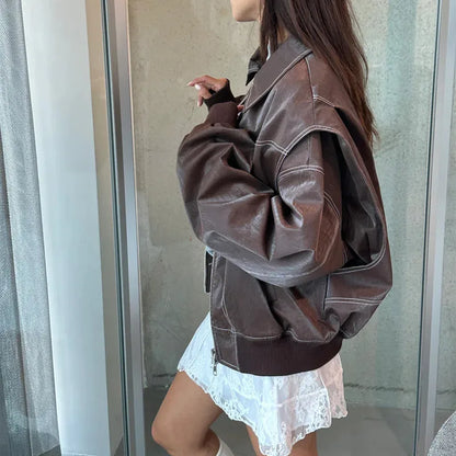 Vintage Autumn Leather Jacket