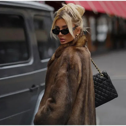 Retro Luxe Faux Fur Coat