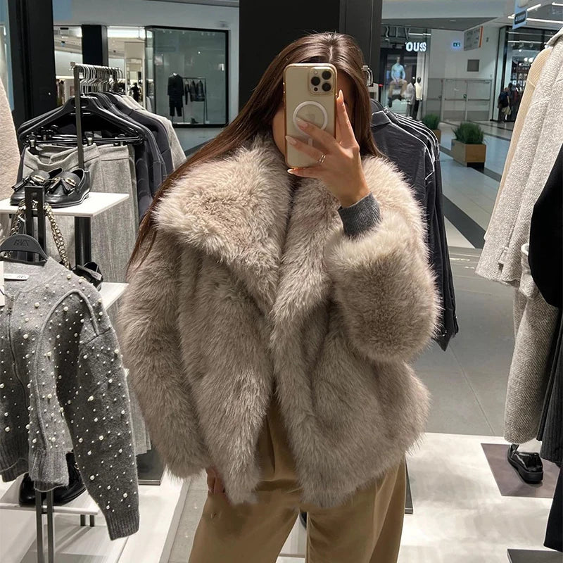 Luxury Fluffy Fur Coat