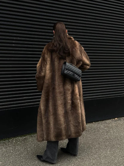 Retro Luxe Faux Fur Coat