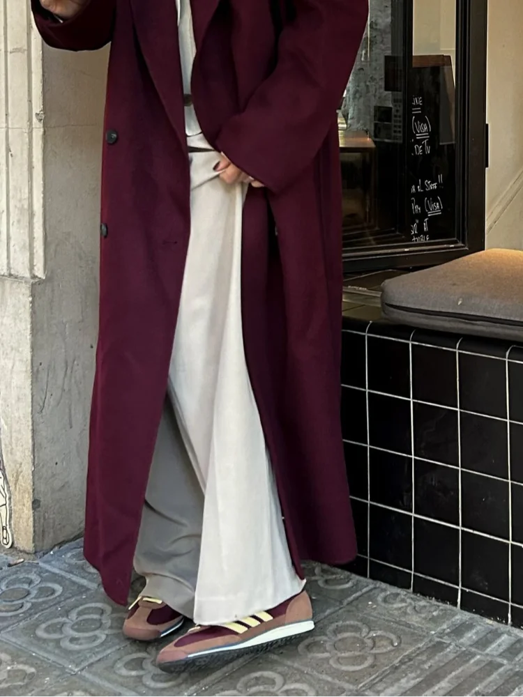 Burgundy Oversized Coat