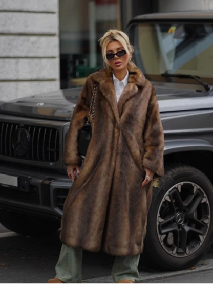 Retro Luxe Faux Fur Coat