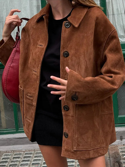 Vintage Brown Lapel With Pocket