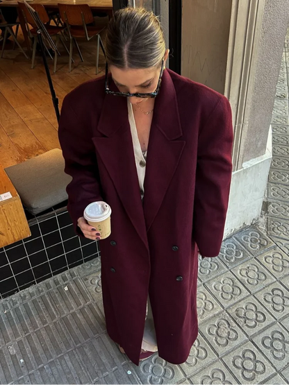 Burgundy Oversized Coat