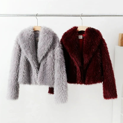 Burgundy Faux Fur Teddy Jacket